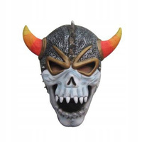 Maska Czaszka Wojownik Rogi Latex Karnawał