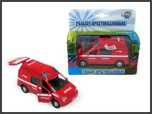 STRAŻ POŻAR.METAL BUS Z DŹWIĘKIEM KARTON KOLOR/ WS 12
