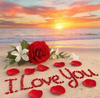 Diamentowa Mozaika Plaża Z Napisem I Love You 30x40 Cm Kreatywne Diamenty