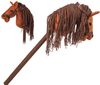 PLUSZOWA GŁOWA KONIA NA KIJU Z DŹWIĘKIEM HORSE DLA DZIECI ZABAWKA Z GRZYWĄ