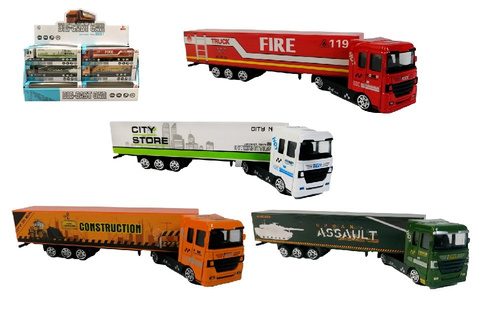 AUTO TRUCK METAL Z NACZEPĄ WYTRZYMAŁY REALISTYCZNY