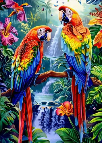 DIAMENTOWA MOZAIKA PAPUGI Z WODOSPADEM PAK 60
30X40