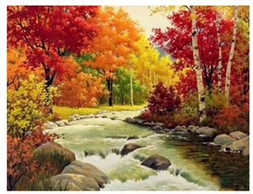 Diamentowa Mozaika Haft Diamentowy Potok Jesienny 30X40 Cm Kreatywne Diamenty
