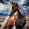 Diamentowa Mozaika Koń W Indiańskiej Uprzęży 30x40 Cm Kreatywne Diamenty