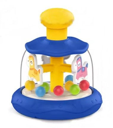 BĄK KARUZELKA KONIKI ZABAWKA DLA DZIECI, pak 48/24, 
mix różowej i niebieskiej, z muzyką
naciśnij guzik, by karuzela zaczęła się obracać, 
wymiary karuzelki: 13,3 x 13,3 x 15,2 cm. 
wymiary opakowania: 14,5 x 14,5 x 17 cm