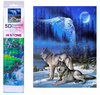Diamentowa Mozaika Dwa Wilki I Sowa Nocą 30x40Cm Kreatywne Diamenty