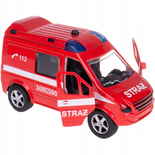 Samochód Straż Pożarna 11cm Z Dźwiękiem Małe Auto Resorak Dla Dzieci