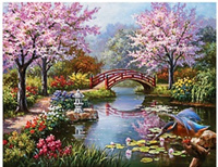 DIAMENTOWA MOZAIKA HAFT DIAMENTOWY PARK Z WIŚNIAMI