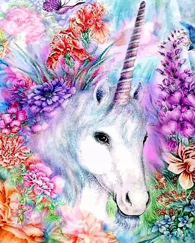 Malowanie Po Numerach Jednorożce Abstrakcja 50X40 Cm Na Ramie Kreatywne
