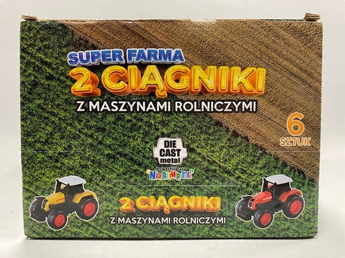 Zielony Traktor Farmera Z Przyczepą Zabawka Dla Dzieci