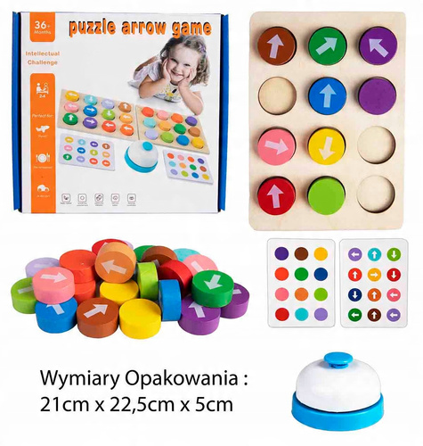 Norimpex Drewniana Gra Strzałki Układanka Z Dzwonkiem