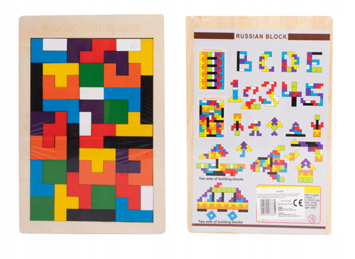 Tetris gra logiczna klocki drewniane układanka Puzzle