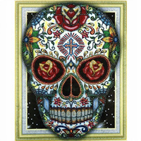 Diamentowa Mozaika 7D Haft Diament Czaszka Mandala 40X30