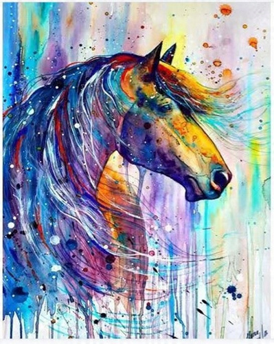 Malowanie Po Numerach Malowany Abstrakcyjny Koń 40X50 Cm Na Ramie Kreatywne