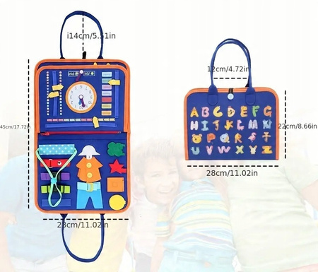Tablica Manipulacyjna Z Zegarem Walizka Do Nauki Montessori Sensoryczna