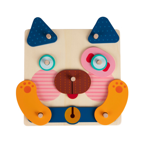 Drewniana Układanka Edukacyjna Manipulacyjna Montessori Buźki Zwierzaki