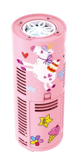 APARAT DO BANIEK KALEJDOSKOP JEDNOROŻEC, pak 96, 
elektryczny aparat do baniek + zestaw naklejek do ozdobienia, wymagane baterie 4*AA (nie są zawarte w zestawie). 
wymiary opakowania: 21 x 8 x 8 cm
