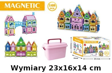 KLOCKI MAGNETYCZNE DOM ZE ŚWIATŁEM KUFEREK 168 EL Pak 36/18
Wymiary 23x16x14 cm
Waga 0,960 kg