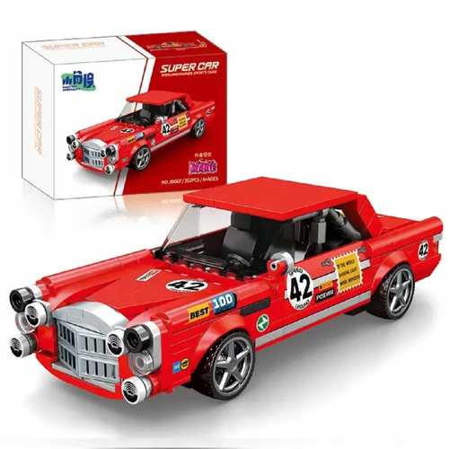 Klocki Auto Sportowe Supercar Red Pig Running Czerwony 352 Elementów