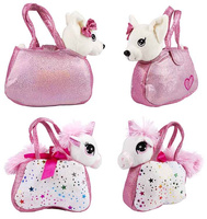 Pies pluszowy w torebce miękki biały 23 cm