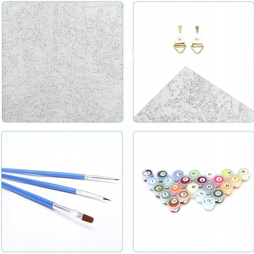 Malowanie Po Numerach Bukiet Kwiatów Na Parapecie 40X50 Cm Na Ramie