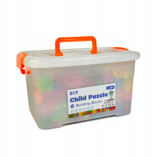 KLOCKI 3D PRZESTRZENNE UKŁADANKA KORALIKI PLASTIKOWE 600 KLOCKÓW