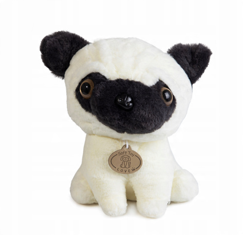 Maskotka Piesek Pies Mops Siedzący Przytulanka Pluszak Dla Dzieci 22 Cm