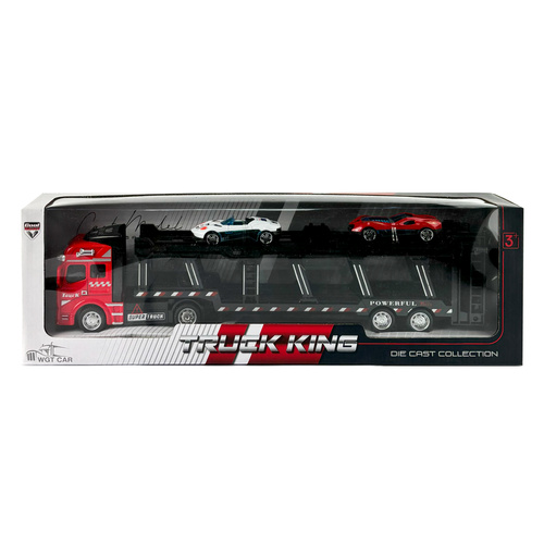 AUTO SAMOCHÓD ZABAWKA NORIMPEX TIR LAWETA Z 2 AUTKAMI