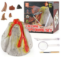 KOPALNIA DIAMENTÓW WULKAN, pak 48/24
zestaw do wykopalisk. 4 różne rodzaje. do wydobycia 5 skarbów. 
w zestawie gipsowY blok imitujący wulkan, dłuto, lupka, pędzelek. 
wymiary pudełka: 9 x 9 x 9,5 cm