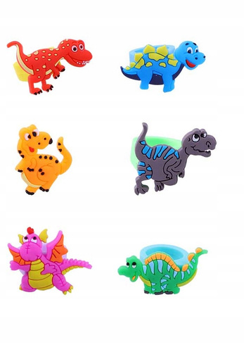 Pierścionek Z Dinozaurem Gumowy Kilka Rodzajów Kolorowy Różne Rodzaje
