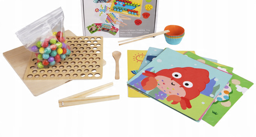 Mozaika Drewniana Obrazki Z Kulek Koralików Kolorowych Układanka