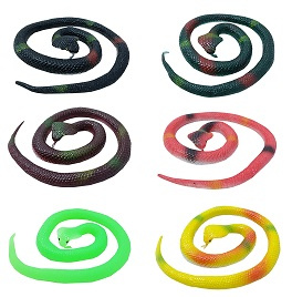 WĄŻ KOBRA GUMOWY*12 MAŁY 6 KOLORÓW 68 CM  pak 360
