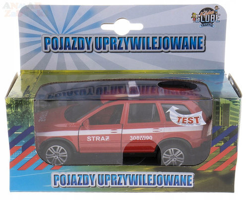 Samochód Straż Pożarna Czerwona Z Dźwiękiem Małe Auto Resorak Dla Dzieci