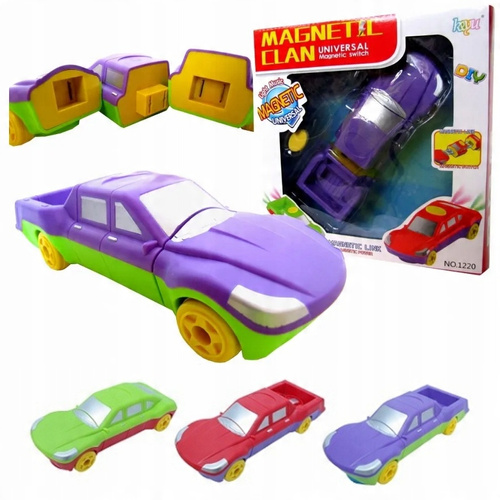 Auto Interaktywne Na Magnes Jeździ Świeci Autko Puzzle 3 Części