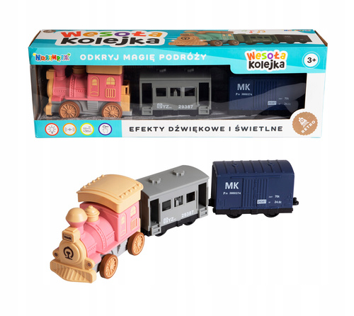 Kolejka Wesoła Lokomotywa Ciuchcia Pociąg Retro Z Wagonami Napęd