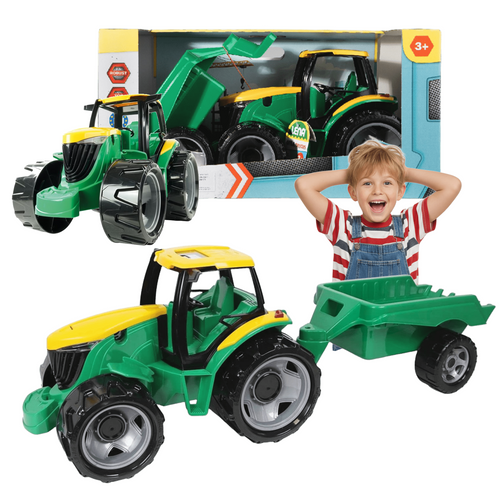 Duży Samochód Traktor Ciągnik Z Przyczepką 90 Cm Lena Ozdobne Opakowanie