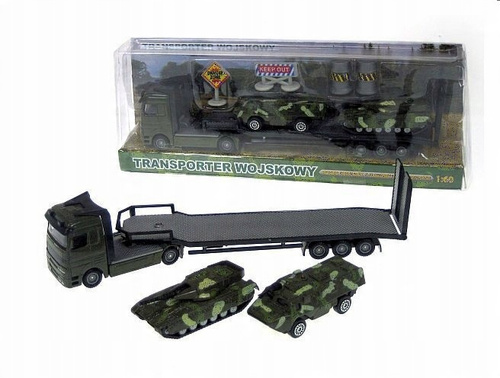 Samochód Pojazd Autko Dla Dzieci Transporter Wojskowy + 2 Pojazdy