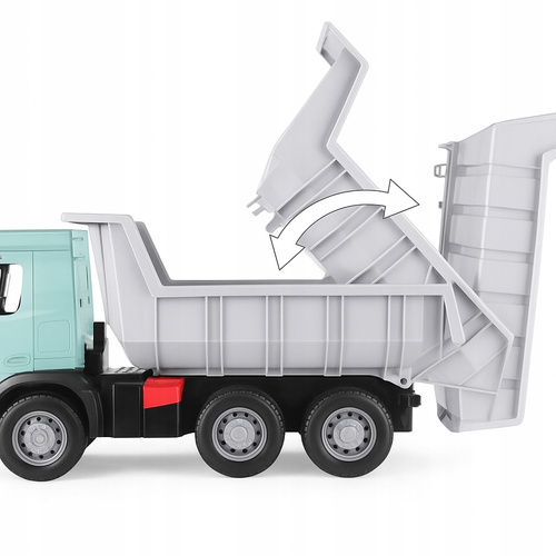 Duże Auto Wywrotka Mercedes Actros 3 osie Maxi Lena 63 cm Błękitna