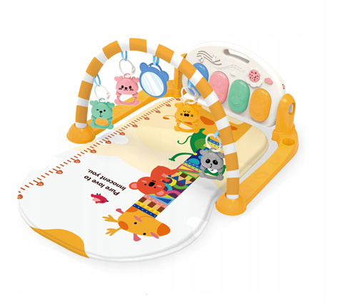Mata Edukacyjna dla Niemowląt Żółta Żyrafa z Pianinkiem, Światełkami i Melodiami