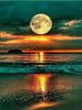 Diamentowa Mozaika Księżyc Nad Oceanem Nocą 30x40 Cm Kreatywne Diamenty
