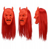 Maska Diabła Czerwona z Rogami Demon Halloween Strój Karnawał Przebranie