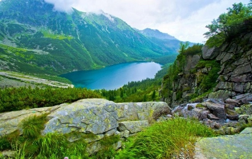 Malowanie Po Numerach Morskie Oko Jezioro 50x40 Cm Rama Kreatywne