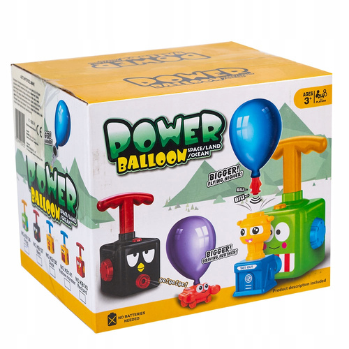 ZESTAW 3 POJAZDY AUTKA NAPĘDZANE POWIETRZEM BALONIKA