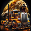 Malowanie Po Numerach Truck Auto z Lwem Ryczącym 40X50 Z Ramą
