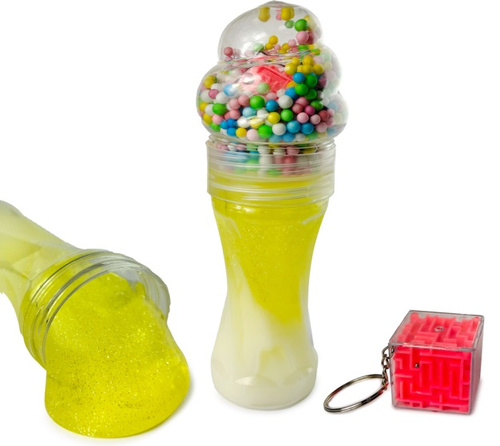 MASA Z BRELOKIEM ŁAMIGŁÓWKĄ-LABIRYNTEM W KOPULE, pak 96
różnokolorowe masy i kilka wzorów łamigłówek-breloczków,
wymiary: 5 x 19 cm