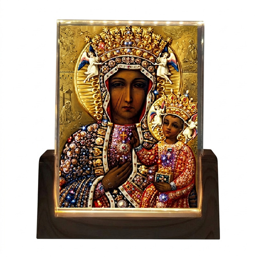 Obraz Podświetlany Matka Boska Częstochowska Kabel USB Podświetlenie LED
