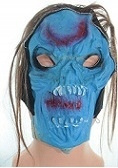 Maska Gumowa Kolorowa Straszna Halloween Z Włosami Przebranie Bal
