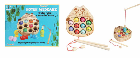 Gra zręcznościowa edukacyjna drewniana łowienie rybek w kocie NORIMPEX