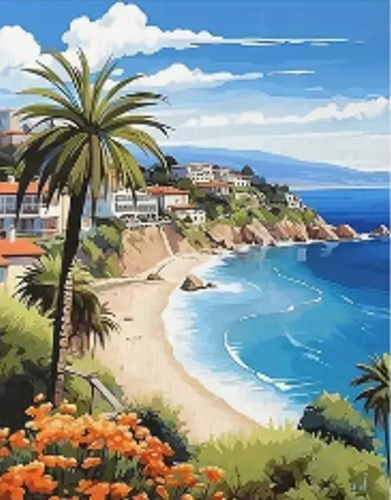 Diamentowa Mozaika Haft Diamentowy Natura Z Widokiem Na Plaże 30x40