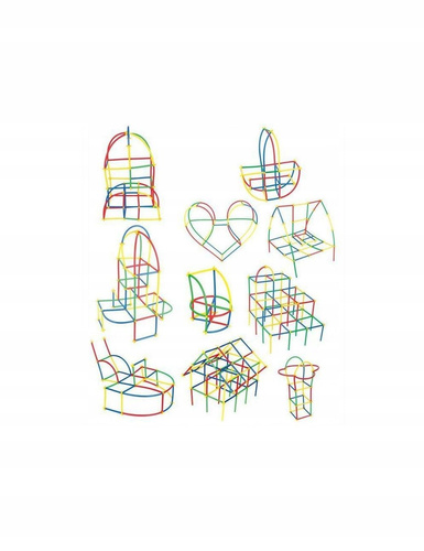 Klocki Słomki Konstrukcyjne Patyczki 800 el. w Kuferku Norimpex